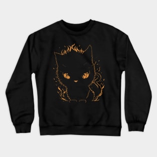 Flaming Feline Temper Crewneck Sweatshirt